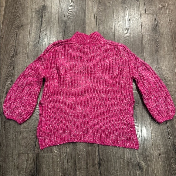 Anthropologie Pilcro Women's Sweater Chunky Knit Wool Linen Tunic Pink Slouchy - Picture 13 of 13